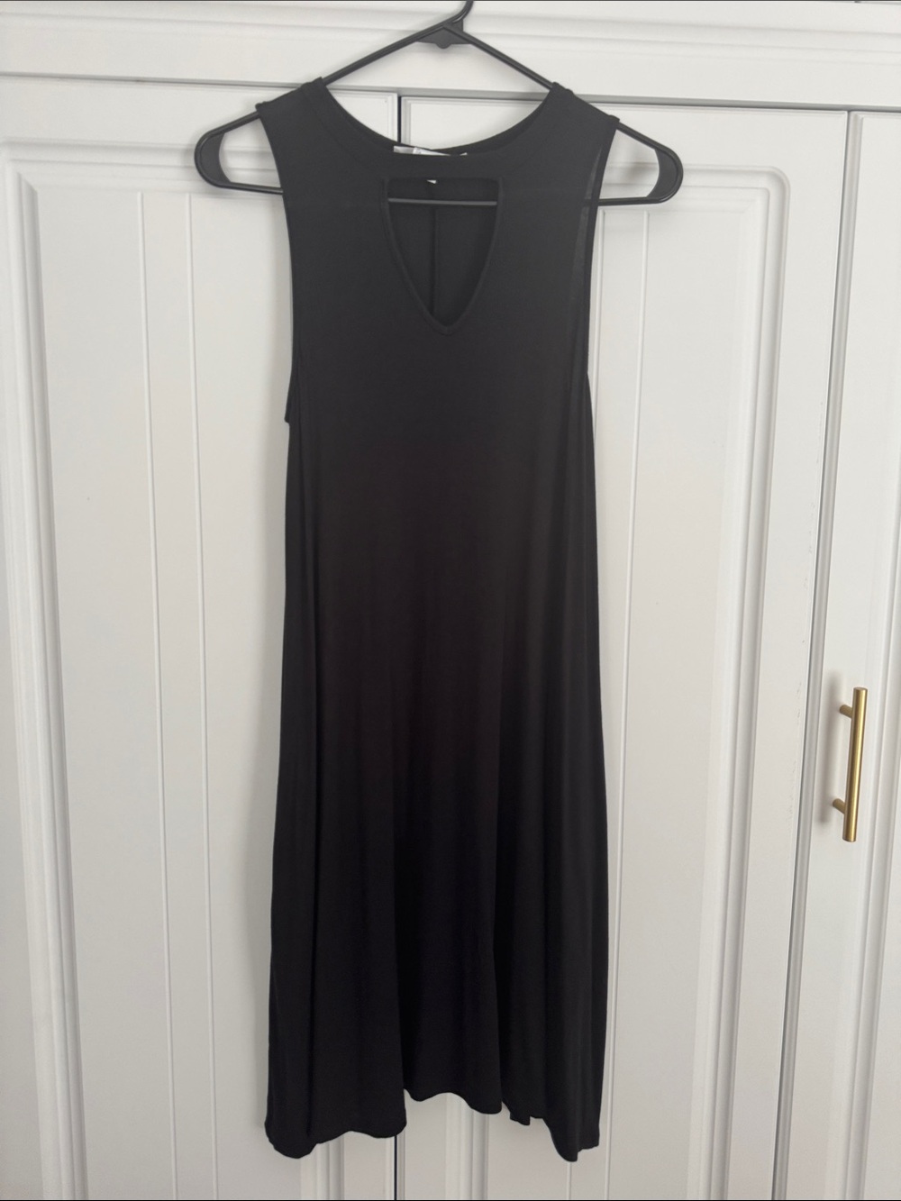 VENUS Black Sleeveless V-Notch Swing Dress. Great as a swim cover up also!